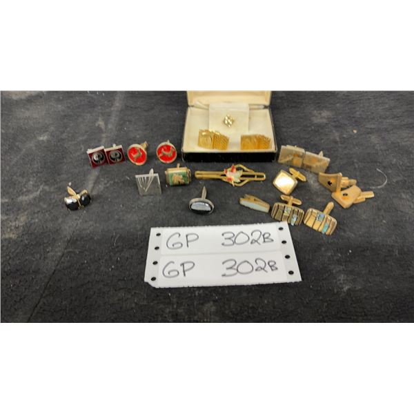 Collection of Vintage Cufflinks and Tie Clips