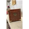 Image 2 : Wicker Storage Trunk with Brass Hardware and Side Handles, 16 x 32 x 16
