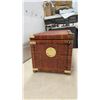 Image 3 : Wicker Storage Trunk with Brass Hardware and Side Handles, 16 x 32 x 16