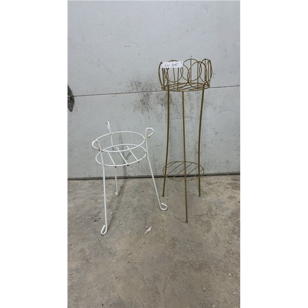 Two Metal Wire Plant Stands