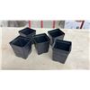 Image 2 : Two Tubs of Square Black Plastic Nursery Pots with Drainage Holes, 4 x 4 x 4"