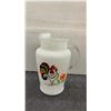 Image 5 : Vintage 1950's Bartlett Collin's Milk Glass Set, Proud Rooster Pitcher with Four Matching Tumblers