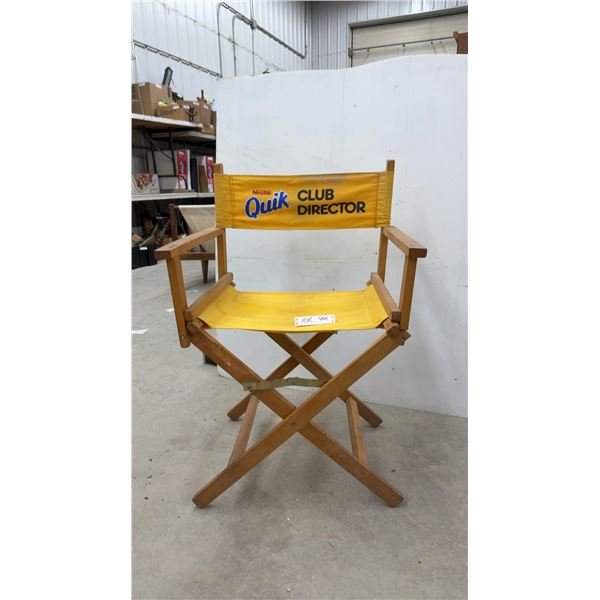 Nestlé Quik Club Director Folding Director's Chair with Yellow Canvas Seat