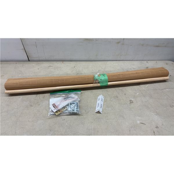 Bamboo Roll-Up Window Shade, 36 1/2 x 39" with Mounting Hardware