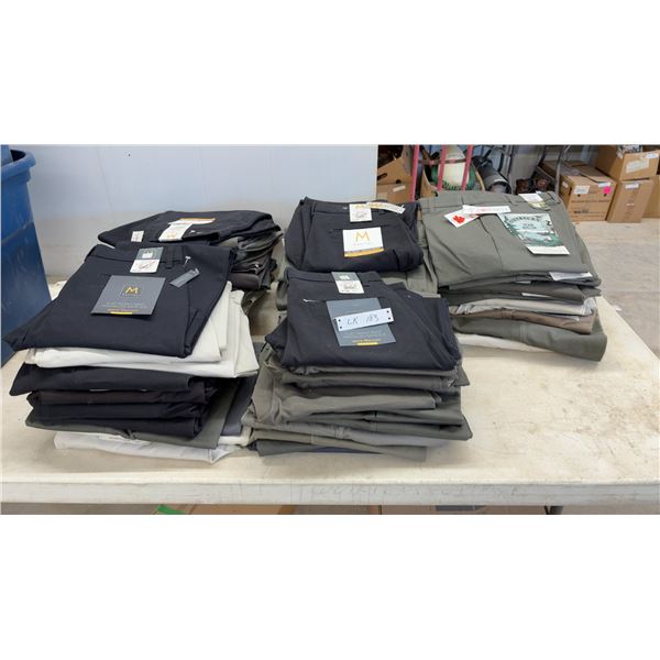 50 and More Men's Flat Front Pants, Assorted Colors, with Tags Size 30