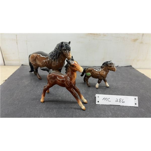 3 Beswick England Ceramic Horse Figurines, Tallest 5 1/2"