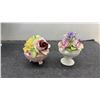 Image 6 : Germany Porcelain Dish, Bewick Blue Palm Vase, Japanese Creamer Set, Irish Pig, English Flowers and