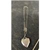 Image 4 : 3 Sterling Jewelry Pieces, Pin, Necklace w/Heart Locket and Bracelet