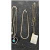 Image 4 : 3 Sterling Chains w/Pendants and Sterling Bracelet