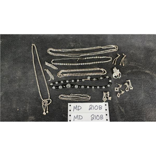Vintage Clear Rhinestone Costume Jewelry Lot