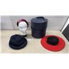 Image 1 : Vintage Ladies' Hat Collection with Navy Blue Eatons Hat, Hat Box and More