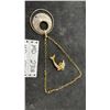 Image 1 : Gold-Tone Dolphin Pendant Necklace with Crystal-Embellished Circular Disc Accent
