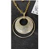 Image 3 : Gold-Tone Dolphin Pendant Necklace with Crystal-Embellished Circular Disc Accent