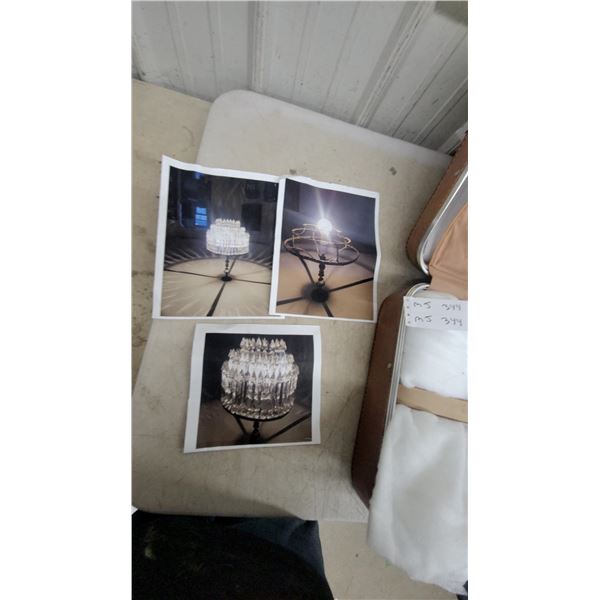 Crystal Chandelier Lamp with Metal Frame in Suitcase Disassembled