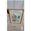 Image 1 : A. Montgomerie Watercolor Painting of Garden Terrace in Gilt Frame 17 x 21"