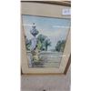 Image 2 : A. Montgomerie Watercolor Painting of Garden Terrace in Gilt Frame 17 x 21"