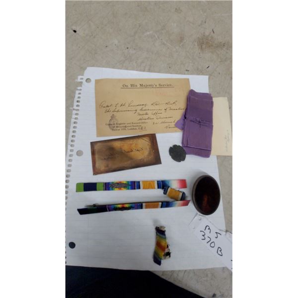 Captain L.H. Lindsay British Naval Service Envelope, Medal Ribbons, and More
