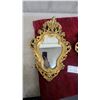 Image 2 : Pair of Rococo Style Gold-Finished Ornate Wall Mirrors13 X 19"