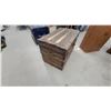 Image 2 : Antique Wooden Steamer Trunk with Metal Hardware and Leather Handles 23 x 24 x 21"