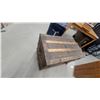 Image 3 : Antique Wooden Steamer Trunk with Metal Hardware and Leather Handles 23 x 24 x 21"