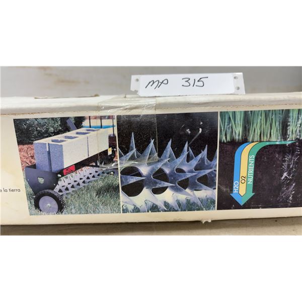 Brinly SAT-40B Spike Aerator with 11 Galvanized Steel Tine Stars and Transport Wheels