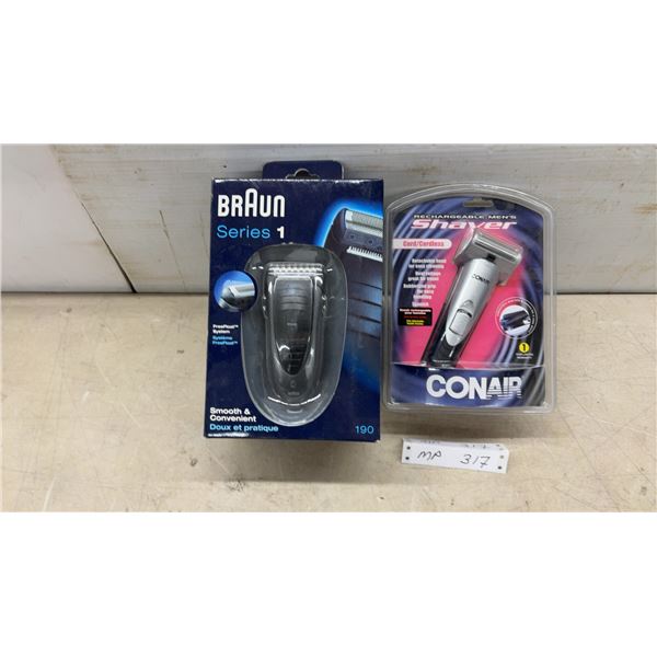 Braun Series 1 190 Electric Shaver and Conair Rechargeable Men's Shaver