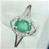 Image 1 : 1.4 ct Certified Silver Emerald gemstone Ring ($1,372 Appraisal)