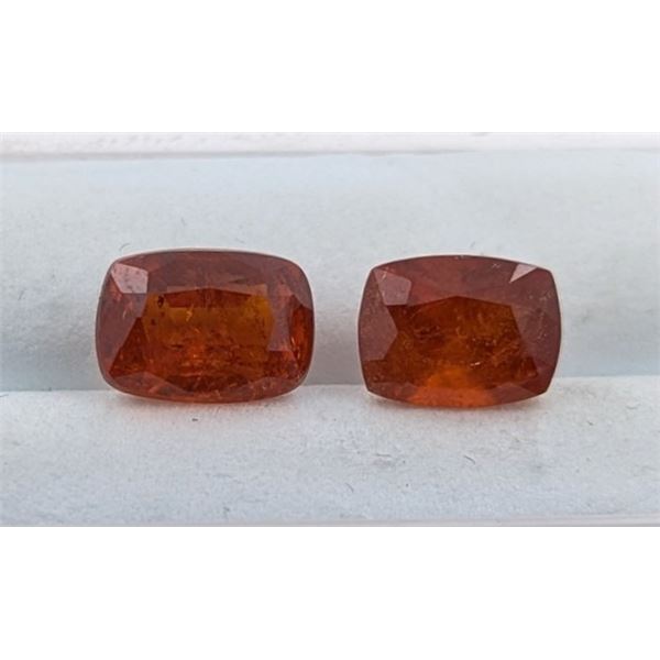 5.32 ct Certified Spessartite Garnet gemstone Pair ($5,000 Appraisal)