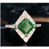 Image 1 : 2.3 ct Certified Silver Emerald gemstone Ring ($4,059 Appraisal)