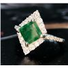 Image 2 : 2.3 ct Certified Silver Emerald gemstone Ring ($4,059 Appraisal)