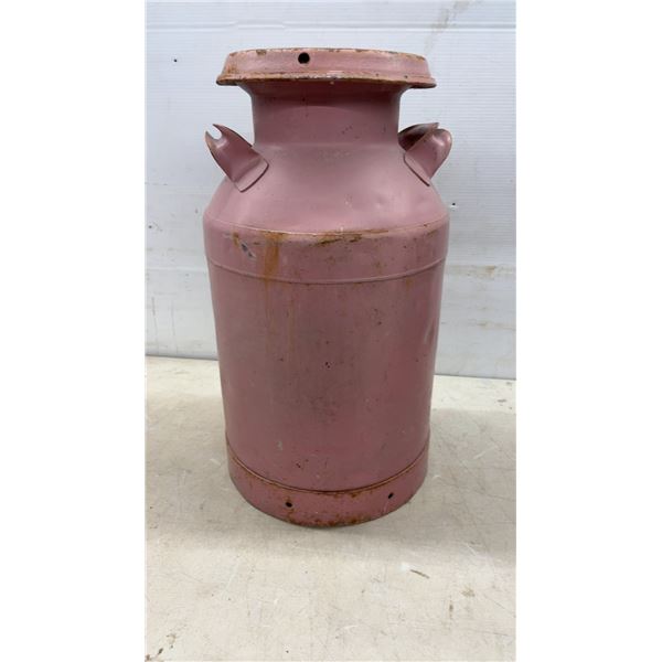 Vintage Crescent Creamery Painted Metal Milk Can with Lid