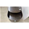 Image 4 : 2 Modern Wood Side Tables with Curved Fronts, Two Drawers, and Attached Arc Lamps 24 x 22 x 24