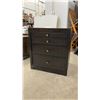 Image 1 : Four-Drawer Sliding Desk with and Glass Top, 30 x 22 x 27"