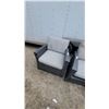 Image 7 : Dark Gray Wicker Patio Furniture Set with Beige Cushions, Sofa, Chairs, and Table 3 Pce