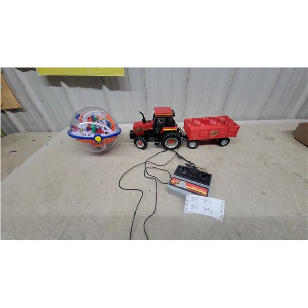 Turbo Tractor Remote Control Toy with Trailer and Perplexus Maze Ball