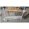 Image 3 : White Metal Bed Frame with Scrollwork Headboard, Footboard, Rails, and Slats 52" Wide
