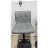 Image 13 : Set of Four Gray Faux Leather Adjustable Swivel, Lift Bar Stools with Black Metal Pedestal Bases