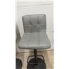 Image 14 : Set of Four Gray Faux Leather Adjustable Swivel, Lift Bar Stools with Black Metal Pedestal Bases