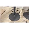 Image 3 : Set of Four Gray Faux Leather Adjustable Swivel, Lift Bar Stools with Black Metal Pedestal Bases
