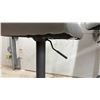 Image 4 : Set of Four Gray Faux Leather Adjustable Swivel, Lift Bar Stools with Black Metal Pedestal Bases