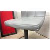 Image 8 : Set of Four Gray Faux Leather Adjustable Swivel, Lift Bar Stools with Black Metal Pedestal Bases
