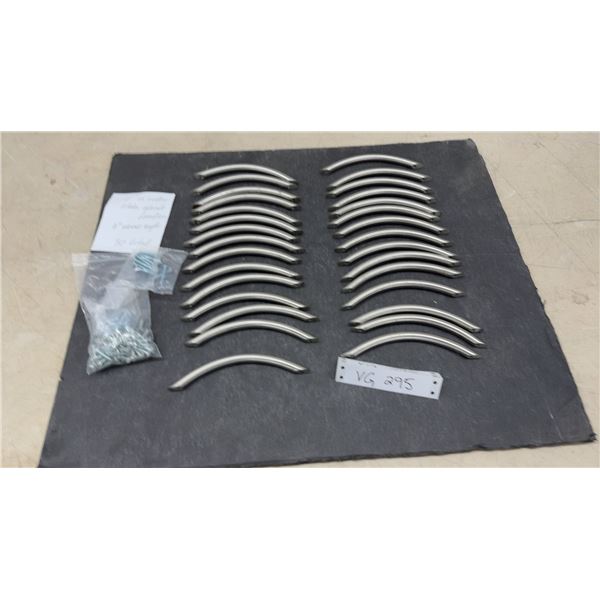 Brushed Nickel Cabinet Pulls, 5" Center to Center, 6" Overall Length, 30 Pieces with Screws
