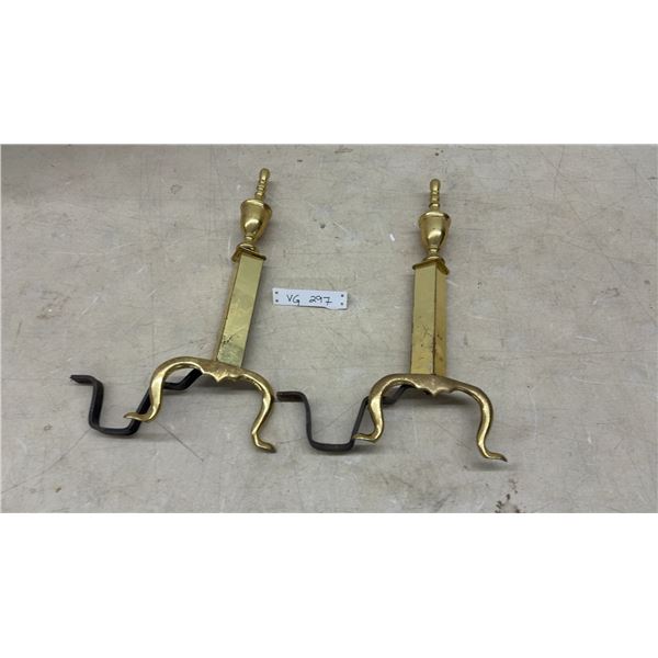 Pair of Brass Fireplace Andirons