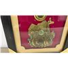 Image 4 : Pair of Peruvian Tumi and Llama Brass Relief Wall Art Plaques with Turquoise Accents 18 C 10"