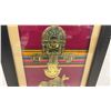Image 5 : Pair of Peruvian Tumi and Llama Brass Relief Wall Art Plaques with Turquoise Accents 18 C 10"