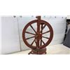 Image 2 : Antique Red-Painted Wooden Spinning Wheel with Treadle