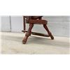 Image 6 : Antique Red-Painted Wooden Spinning Wheel with Treadle