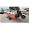 Image 4 : 16FT FG Vangard Boat, Outboard 85HP Motor, Not Running, w/ Trolling Motor and Trailer. No TOD. 