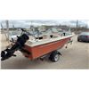 Image 5 : 16FT FG Vangard Boat, Outboard 85HP Motor, Not Running, w/ Trolling Motor and Trailer. No TOD. 