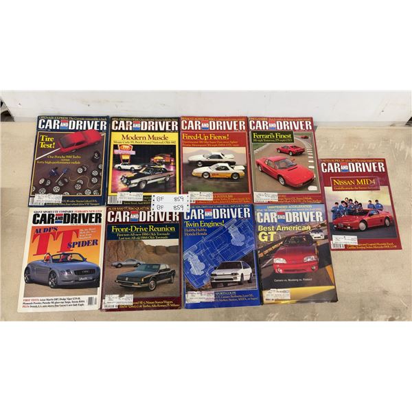 Car and Driver Magazines, 1985-1986, Porsche 944 Turbo, Ferrari, Honda CRX, and More